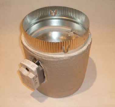 Damper motor body made from metal and polyeurethane insulation