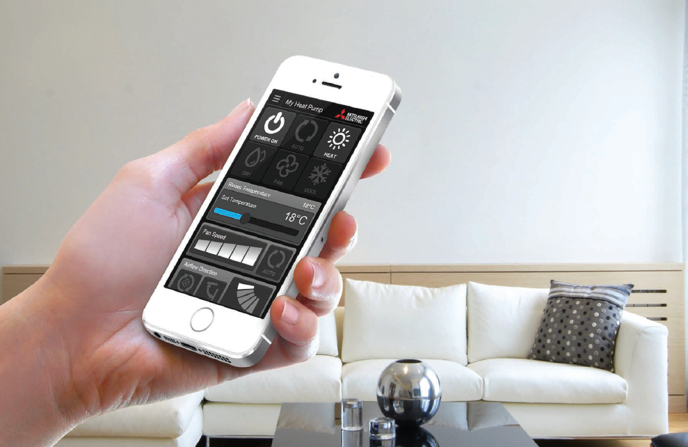 Using smartphone to operate their Mitsubshi Electric air conditioning system